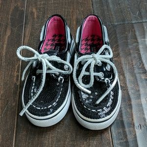 Sparkle black toddler Sperry's